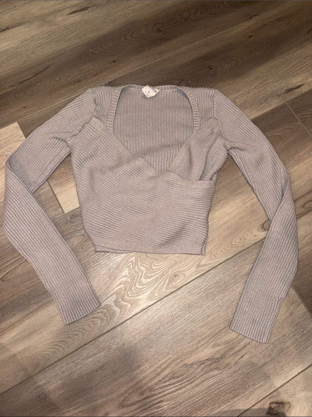 Hollister Crop Top Long Sleeve Knitted Shirt